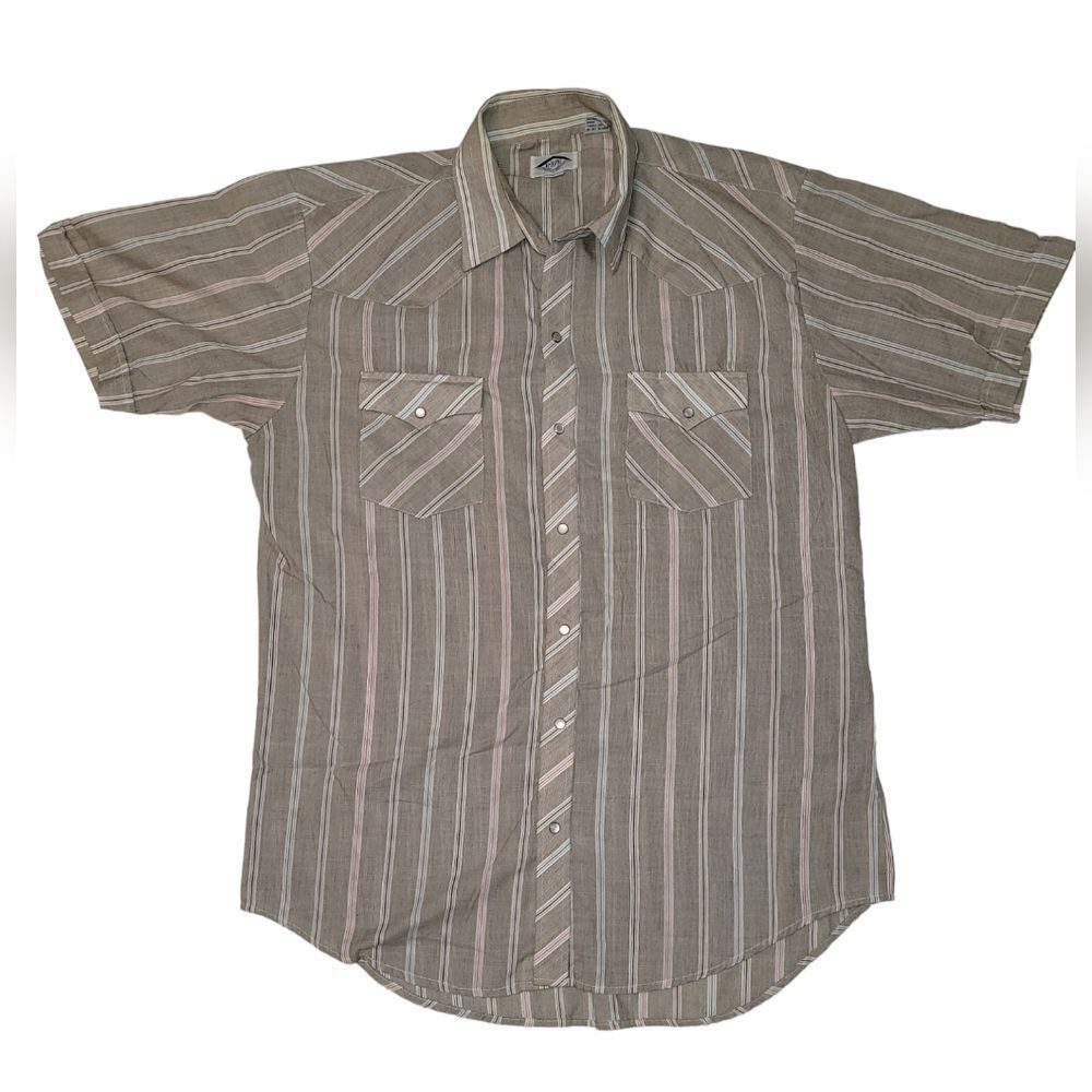 PFI Western Snap down Shirt Large Striped